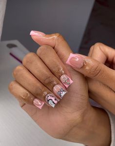 Klaws Nails Acrylic Short, I <3 Me Nails, Bad And Boujee Nails Short, Short Nails Birthday, Nail Designs Back To School, Exotic Short Nails, Dope Short Nail Designs, Back To School Nails Short