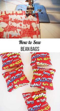 how to sew bean bags on a sewing machine with instructions and pictures for them