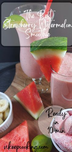 the best strawberry watermelon smoothie recipe is ready in 10 minutes or less