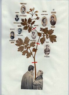 an image of a tree with many different people around it, including one man and woman