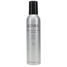 Finally a hair styling product that delivers great control and glossy shine without crunchiness or stiffness. Kenra Extra Volume Mousse #17 combines a firm hold with a lightweight formula that leaves a defined yet manageable, touchably soft finish. This weightless mousse absorbs into hair quickly, adding texture and volume while protecting against humidity and styling temperatures of up to 428 F. Size: 8.0 oz.  Color: Multicolor. Volume Mousse, Hair Mousse, Hair Styling, Hold On, Texture, Hair Styles, Hair, Color