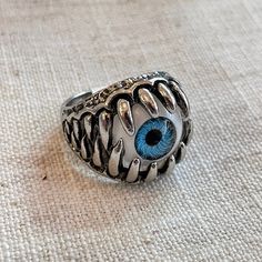 Monster Mouth Eating Eye Ring Listing for 1 ring Zombies, Monster Jewelry, Monster Rings, Monster Ring, Mouth Eating, Monster Mouth, Edgy Jewelry, Gray Eyes, Diy Wire Jewelry