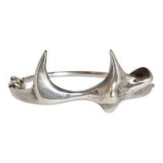 1993 “Siren” Cast Sterling Silver Bracelet by Nic Jonk | Chairish Wax Casted Jewelry, Lost Wax Casting Sculpture, William Spratling Jewelry, Aquatic Jewelry, Abstract Rings, Sculptural Bracelet, Lost Wax Jewelry, Brutalist Jewelry, Sea Siren