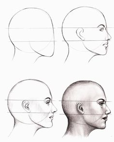 an image of the head and neck of a person with different angles to each side