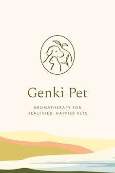 the logo for genki pet, an aroma therapy for healthier, happier pets