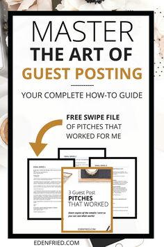 a pile of items with the text how to guest post like a total pro blogger