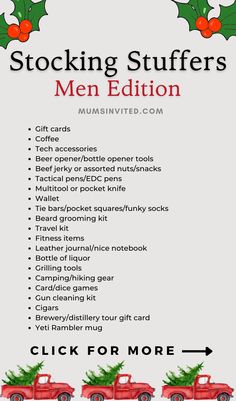 the christmas stocking stuff list for men