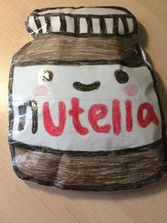 a piece of art made to look like a bag with the word utella written on it