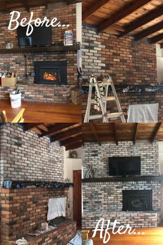 a living room filled with furniture and a fire place next to a wall mounted tv