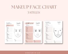 MAKEUP ARTIST FACE CHART Professionally detailed MUA FACE CHART that includes BRIDAL MAKEUP ARTIST FACE CHART TEMPLATE. These templates are for you to customize for your clients in your business. This makeup face chart is easily edited in CANVA so that you can customize it to your own business. It is fully customizable. Text, font, and colors are all fully editable to give you complete control of your branding and create a cohesive look for your business. Easy add your LOGO. This is an Instant digital download. Use this bridal makeup face chart on your website, attach as a PDF to email your brides, or print off and display in your studio/salon! Includes: - 3 TEMPLATES - 3 DIFFERENT FACE CHARTS - Created by a graphic designer - Provide with real clients HOW IT WORKS After your purchase, a p Face Chart Template, Face Template Makeup, Face Chart Makeup, Types Of Faces Shapes, Face Template, Makeup Face Charts, Face Chart, Braut Make-up, Chart Template