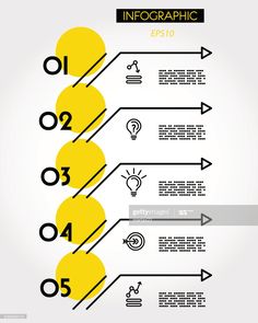 info graphics with arrows and numbers