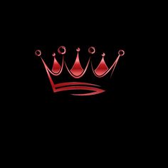 a red crown on a black background