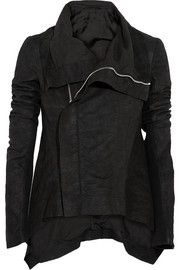 Rick Owens Naska brushed-leather jacket Black Suede Jacket, Black Motorcycle Jacket, Suede Biker Jacket, Suede Biker, Rick Owens Jacket, Suede Moto Jacket, Jersey Jacket, Knit Sleeve, Workout Jacket