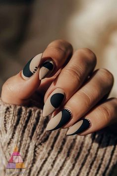 Matte Black Nails Short Round, October Nails Fall Almond, Fall Nails Modern, Matte Black Fall Nails, Black Country Nails, Modern Fall Nails, Half Moon Nail Art, Matte Halloween Nail Designs, Trendy Boho Nails