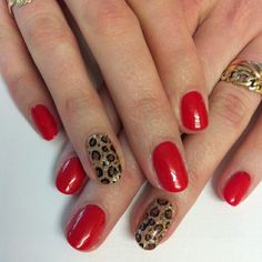 Red Shellac Nails, Cheetah Nail Designs, Cheetah Print Nails, Cute Simple Nails, Leopard Prints