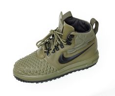 NIKE LF1 Lunar Air Force 1 DUCKBOOT 2017 MEDIUM Olive Green Mens 9 US 916682-202 Used item Excellent condition Minimal to no signs of wear or use Minor wear to insole logo Enjoy! Nike Lunar Force 1 Duckboot, Nike Air Force Men, Lunar Force 1 Duckboot, Nike Lunar Force, Athletic Shoes Nike, Nike Lunar, Duck Boots, Air Force 1, Just Do It