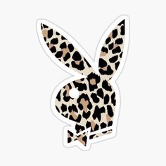 an animal print rabbit sticker on a white background