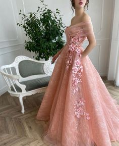 Gown - Teuta Matoshi Duriqi Pink Tulle Evening Dress, Ethereal Gown, Couleur Rose Pastel, Formal Wedding Party, Prom Dresses Off The Shoulder, Tulle Prom Dresses, Special Occasion Gowns, Prom Dresses Formal, Lace Pocket