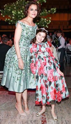 Love! Katie Holmes & Suri Cruise stepped out for the American Ballet Theatre Spring Gala at the Metropolitan Opera House on May 21st. Mom Katie wore a boat neck floral embroidered dress by Zac Posen for the occasion. Suri wore my favorite girl's special occasion dress by Dolce & Gabbana for Spring Summer 2018 is inspired by the D&G women's runway collection at Milan Fashion Week.  #celebrity #celebritykids #suricruise #kateholmes #dolcegabbana #dgcelebs #girlsdresses Zac Posen, Suri Cruise, Chic Kids, Girls Special Occasion Dresses, American Ballet Theatre, Metropolitan Opera, Dolce And Gabbana Kids, Celebrity Kids, Floral Embroidered Dress