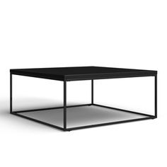 a black coffee table on a white background with shadow from the top to the bottom