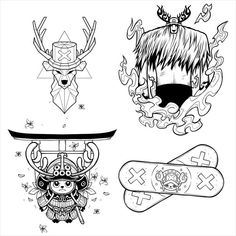 four different types of tattoo designs