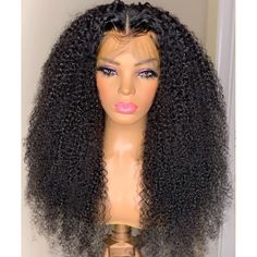 Glueless Soft 26“ 180Density Long Kinky Curly Lace Front Wig For Women BabyHair Natural Black Curly Lace Frontal, Top Wig, Curly Lace Wig, Affordable Wigs, Wave Wig, Lace Front Human Hair Wigs, Curly Human Hair Wig, Curly Lace Front Wigs, Hair Appointment