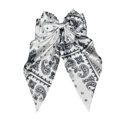 Elevate Your Style With This Large White Black Paisley Bow Hair Clip, Perfect For A Country Chic Glam Look. Versatile And Stylish, It Pairs Well With Any Outfit, Adding A Touch Of Sophistication And Flair. Ideal For Both Casual And Formal Occasions. Paisley Pattern Black And White Colors Large Bow Design Country Chic Aesthetic Glamorous Touch Versatile Accessory Perfect For Any Outfit Ideal For Casual Wear Suitable For Formal Events Stylish And Elegant Easy To Style Durable Material Secure Fit H Country Glam, Chic Aesthetic, Bow Hair Clip, Glam Look, Glam Looks, Large Bow, White Bow, Bow Design, White Colors