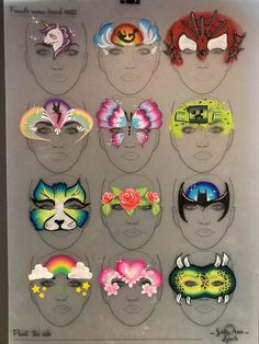 Face Paint Set Up, Face Paint Party, Glitter Face Paint, Face Paint Set, Paint Charts, Face Painting Easy