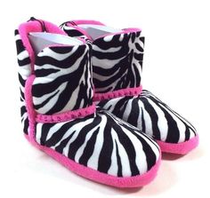 Item comes shipped exactly as seen in the pictures. Zebra Shoes, Boot Slippers, 90s Childhood, Pink Zebra, M F, Slipper Boots, Slide Slipper, Zebra Print, Shoe Collection