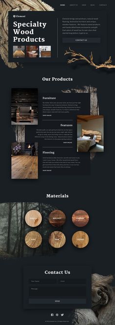 the website design for wood products