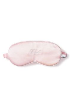 This pillowy eye mask sewn from luxurious silk blocks light to promote restful shut-eye before your big day. 100% silk Hand wash, dry flat Imported Pink Silk Pajamas, Luxury Sleepwear, Silk Sleep Mask, Name Embroidery, Bridesmaid Box, Shoe Size Conversion, White Embroidery, Pink Silk, Sleep Mask