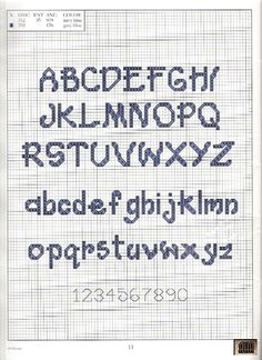 the font and numbers are drawn on graph paper, which is used to make letters