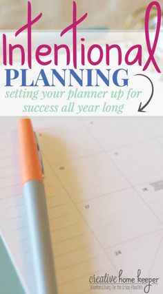 a notebook with a pen on top of it and the title international planning 2 setting your planner up for success all year long