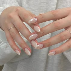 Paznokcie Hello Kitty, Milky Nails, Hello Nails, Subtle Nails, Simple Gel Nails, Blush Nails