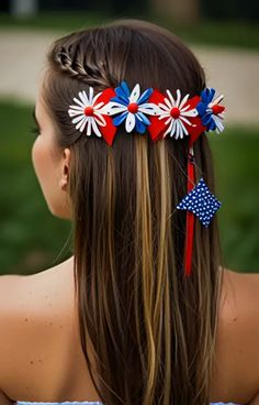 Default 4th of july hairstyles on thick hair 3 Cute Hair Styles For Teens, Hair Styles For Teens, 4th Of July Hairstyles, July Hairstyles, Forth Of July, Thick Hair, Hairstyle Ideas, July 4th, Style Ideas