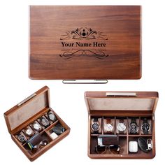 PRICES MAY VARY. PREMIUM QUALITY: Made of highly durable and natural Acacia wood, the Shanik watch box is a well-crafted and luxury organizer that will serve you for ages. Being covered with smooth and soft velvet inside, it’s easy to clean and pleasant to the touch. LARGE STORAGE INSIDE: This capacious watch storage box features 5 separate slots to keep different types of watches, 1 large slot for things like wallet, glasses, phone, and 1 medium slot for smaller things such as AirPods, keychain Personalized Watch Box, Watch Box For Men, Wooden Watch Box, Mens Watch Box, Watch Organizer, Watch Storage Box, Watch Storage, Velvet Interiors, Wooden Watch