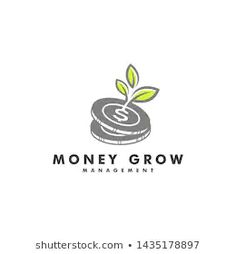 the logo for money grow management, which is designed to look like a plant with leaves growing out of it