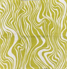 an abstract green and white pattern with wavy lines on the fabric, as well as text