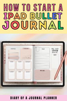 The ultimate guide to starting a digital bullet journal on your iPad! #digitaljournal #bulletjournal Bullet Journal 1st Page, Ipad Bullet Journal, Online Bullet Journal, Bullet Journal On Ipad, Bullet Journal Boxes, Bullet Journal App, Productivity System, Exam Planner, Ipad Journal