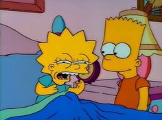 the simpsons is talking to his friend in bed