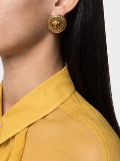 Versace Earrings, Versace Gold, Versace Jewelry, Medusa Head, Versace Collection, Latest Fashion Design, Twill Shirt, Unique Designers, Single Earring