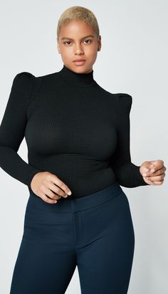 Style Notes: Exclusive to SMYTHE, this ribbed stretch fabric has what we refer to as “guts”. The construction offers the perfect amount of compression and support. This top is seasonless and travels well.Details: A close fitting knit, this top features a feminine puff sleeve and mock turtleneck in a stretch rib fabrication. This garment fits true to size, take your usual size.Color: Black RibSize: Model is 5'10" and is wearing a size Small.Content + Care: 95% Nylon, 5% Elastane. Hand wash or dry Mock Turtleneck, Box Pleats, Pitcairn Islands, Guinea Bissau, Lay Flat, Knit Top, Puff Sleeve, Stretch Fabric, Inside Out