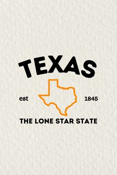 the lone star state logo is shown in orange and black on a white paper background