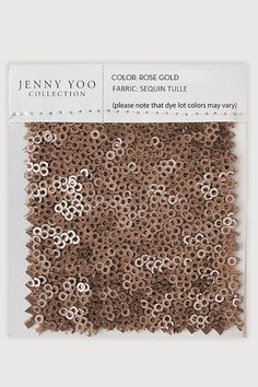 jennyyoo color haze fabric sequin tile - brown / gold, 12x10cm