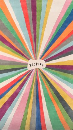 a multicolored rug with the word respire written on it