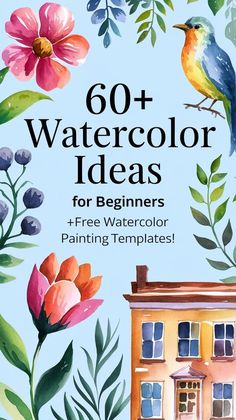 watercolor ideas for beginners - free watercolor painting templates by creative arts and crafts