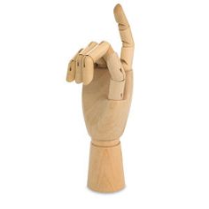 a wooden hand making the number one sign