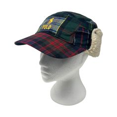 Polo Ralph Lauren Plaid Flannel Trapper Earflap Cap Hat New With Tags Details: Crafted From Plaid Cotton Flannel And Lined With Faux Shearling, This Cap’s Earflaps Can Be Worn Up Or Down. Accented With Iconic Logo Embroidery, It Is Finished With A Buckled Leather Strap At The Back. * Seamed Bill * Twill Underbill * Fold-Down Snapped Earflaps Lined With High-Pile Fleece * "Polo" And Signature Pony Embroidered At The Front * Fully Lined With Faux Shearling * Down-Alternative Fill At The Earflaps * Welding Hats, Mens Plaid Flannel, Ralph Lauren Hats, Ralph Lauren Baseball Cap, Mens Beanie Hats, Plaid Hats, Ralph Lauren Plaid, Shopping Clothes, Ralph Lauren Leather