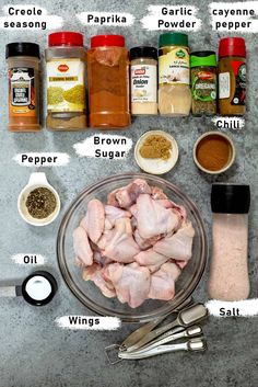 the ingredients to make this dish include chicken, spices and seasonings