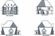 four different types of houses with windows